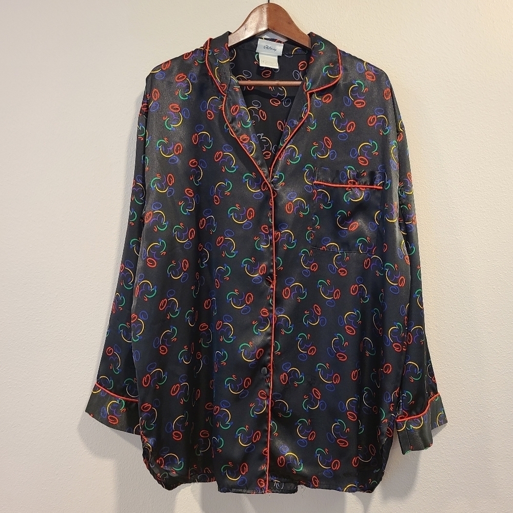 Disney World Vintage Mickey Mouse Satin Pajama Top
